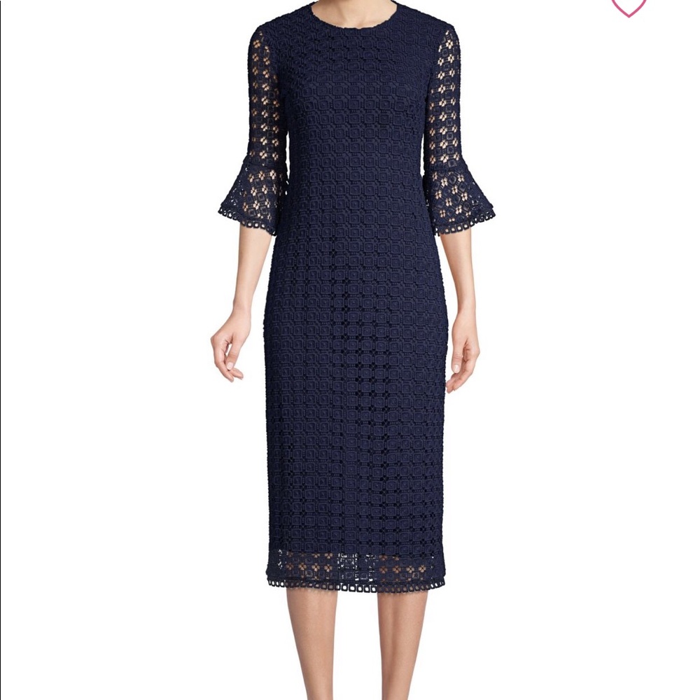 Shoshanna navy midi dress